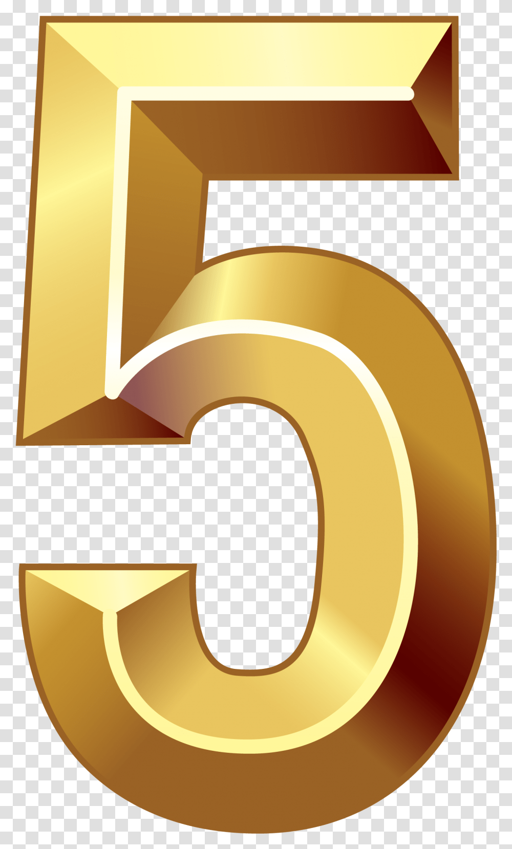 Gold Number Five Clipart Image Numbers 0 Gold, Alphabet Transparent Png