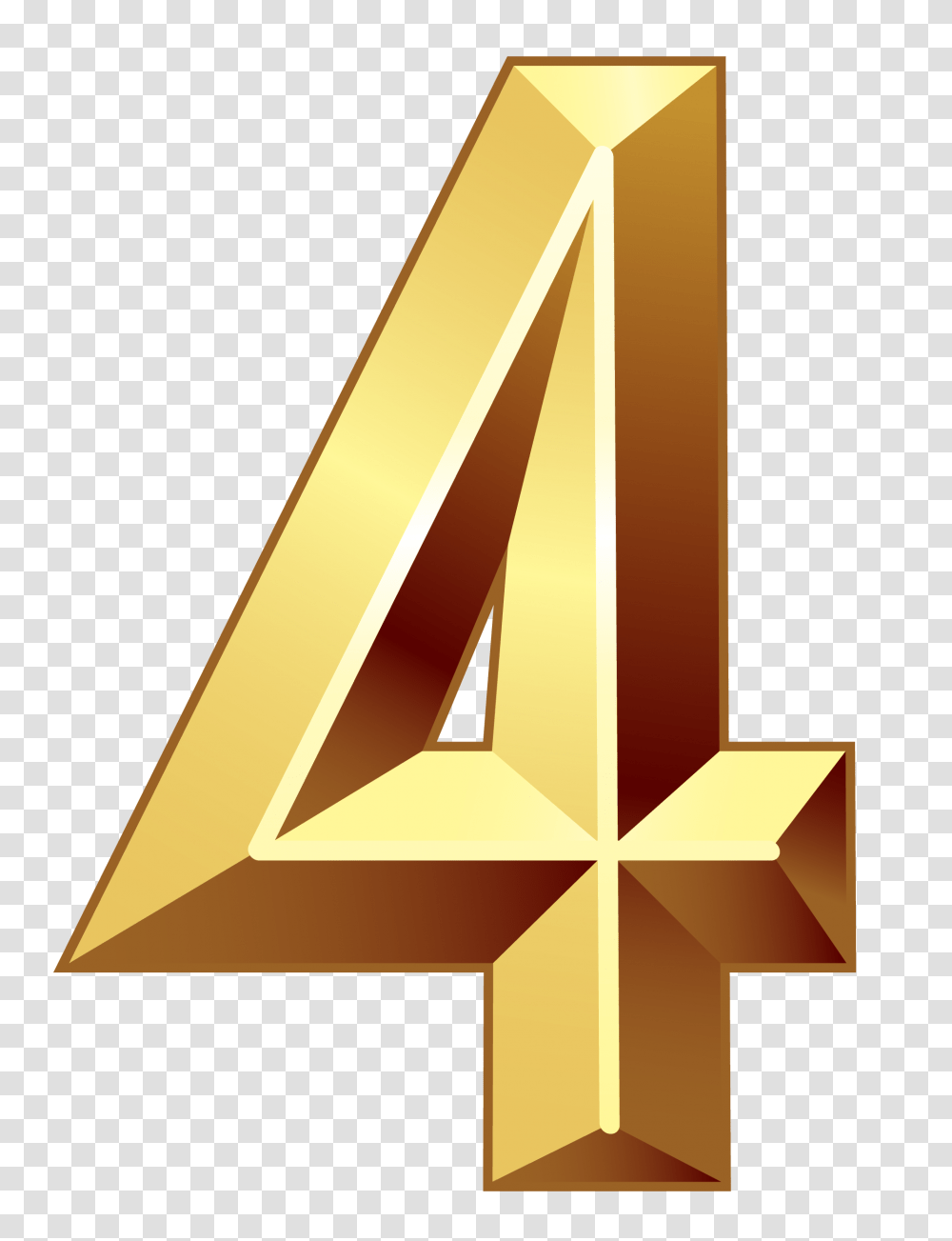 Gold Number Four Clipart Image, Star Symbol Transparent Png