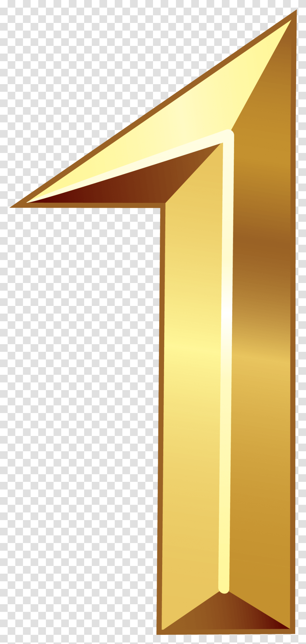 Gold Number One Clipart Image Gold Number 1, Cross, Weapon Transparent Png