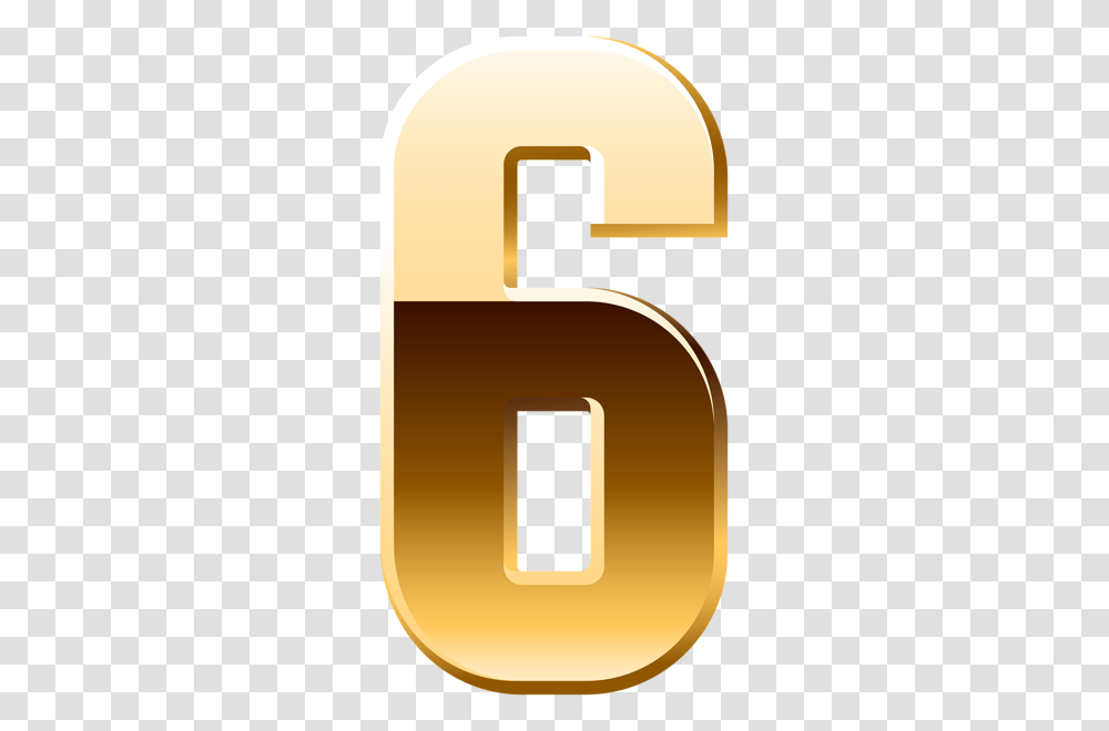 Gold Number Six Clip, Label, Alphabet Transparent Png