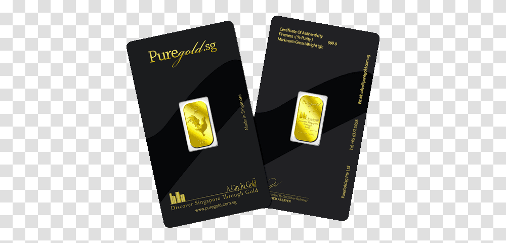Gold Numis Puregold Year Of The Rooster Gold Bar Sentosa Merlion Gold Coin, Paper, Business Card, Passport Transparent Png