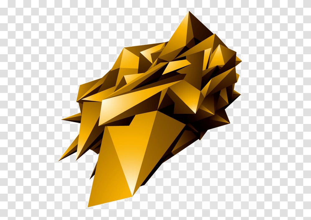 Gold Object Image Background, Paper, Origami Transparent Png