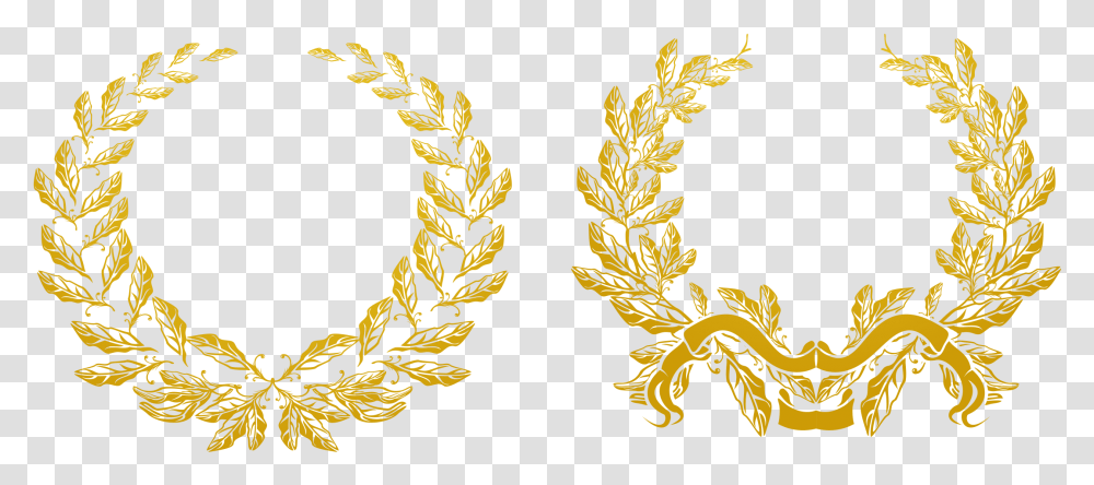 Gold Olive Branch Euclidean Vector Laurel Wreath Gold Background Laurel Wreath Gold, Text, Plant, Symbol, Pattern Transparent Png