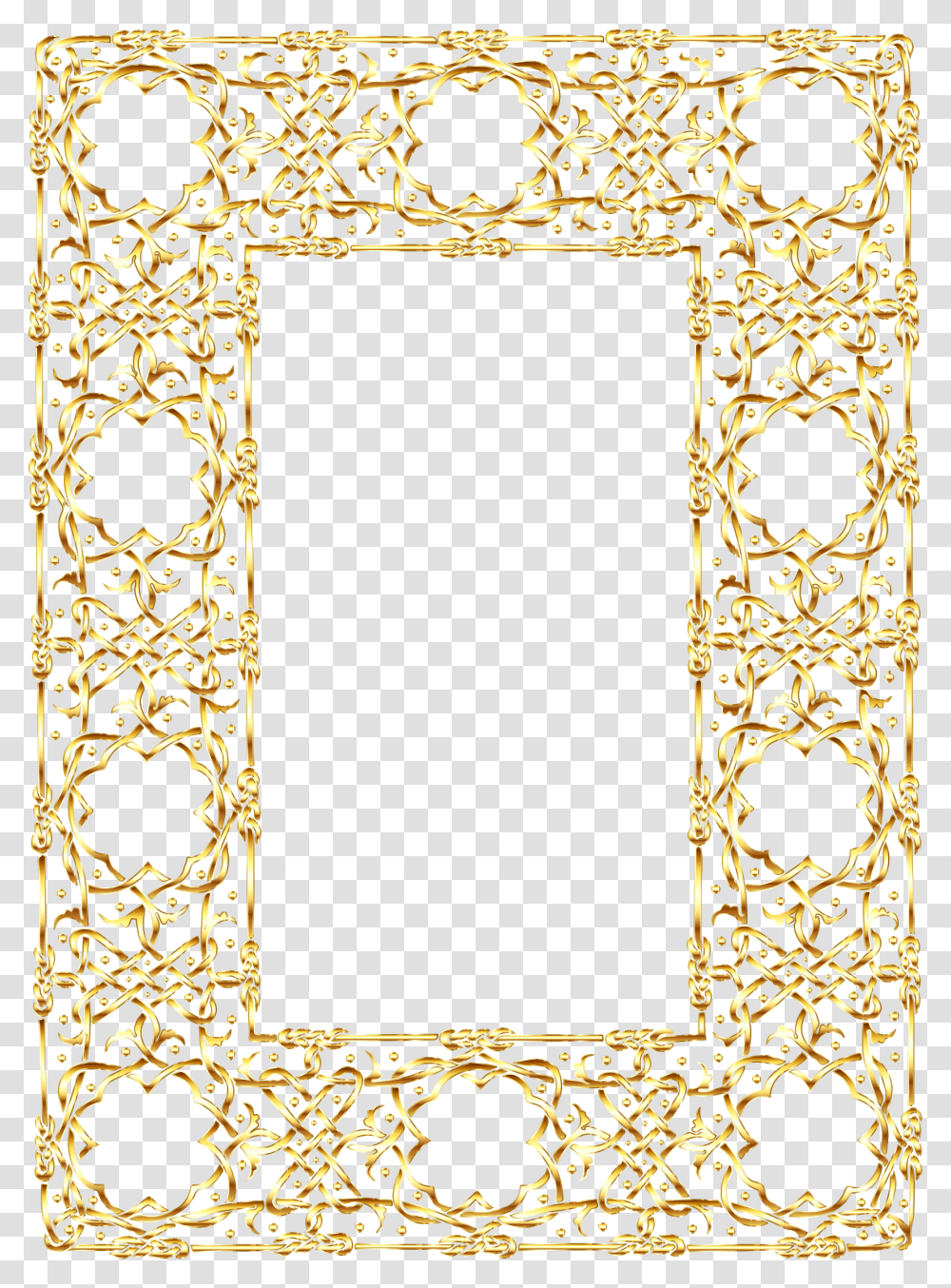 Gold Ornate Geometric Frame 2 No Background Clip Arts Gold Frame With No Background, Pattern, Alphabet, Gate Transparent Png