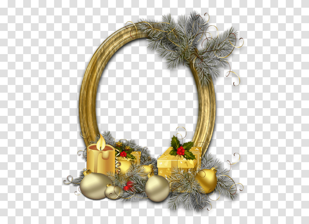 Gold Oval Frame Christmas Frame Background Merry Christmas Frame, Tree, Plant, Floral Design, Pattern Transparent Png