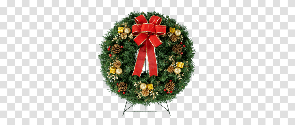 Gold Packages With Burlap Bow Wide Christmas Saddles For Headstones, Wreath, Christmas Tree, Ornament, Plant Transparent Png