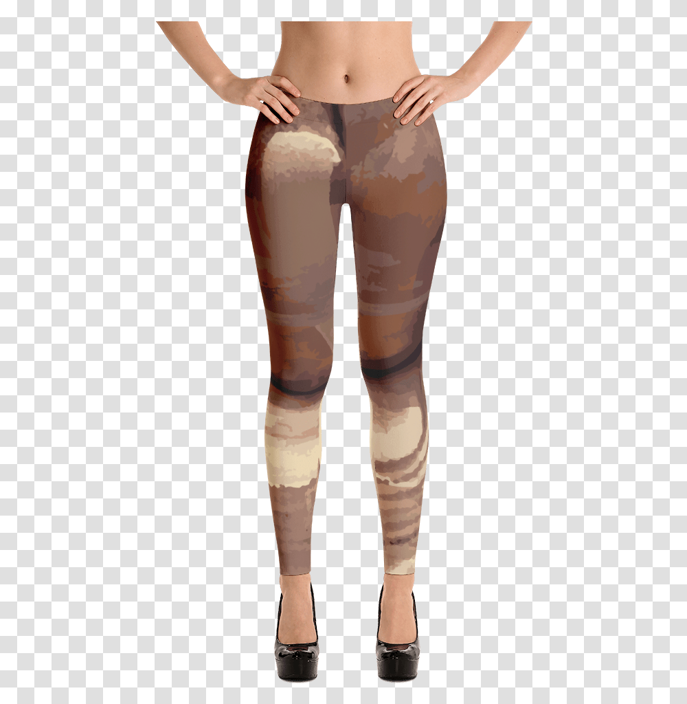 Gold Paint Fine Art Leggings Capri Leggings Tropial Print, Pants, Clothing, Apparel, Person Transparent Png