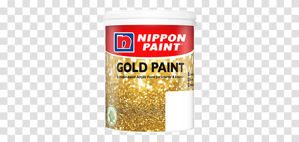 Gold Paint Nippon Paint Gold Color, Tin, Food, Can, Plant Transparent Png