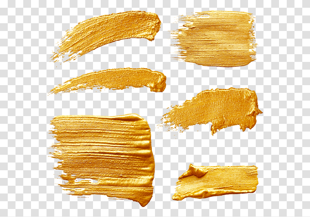 Gold Paint Strokes Thick Thick Paint Brush Stroke, Food, Fungus, Wood, Sweets Transparent Png