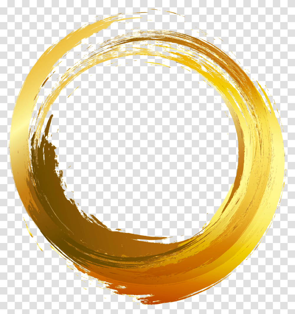 Gold Painted Vector Brush Ink Circle Painting Circle Brush Vector, Tape, Drawing Transparent Png