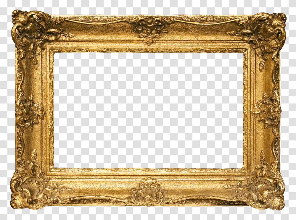 Gold Painting Frame, Gate, Rug, Mirror Transparent Png