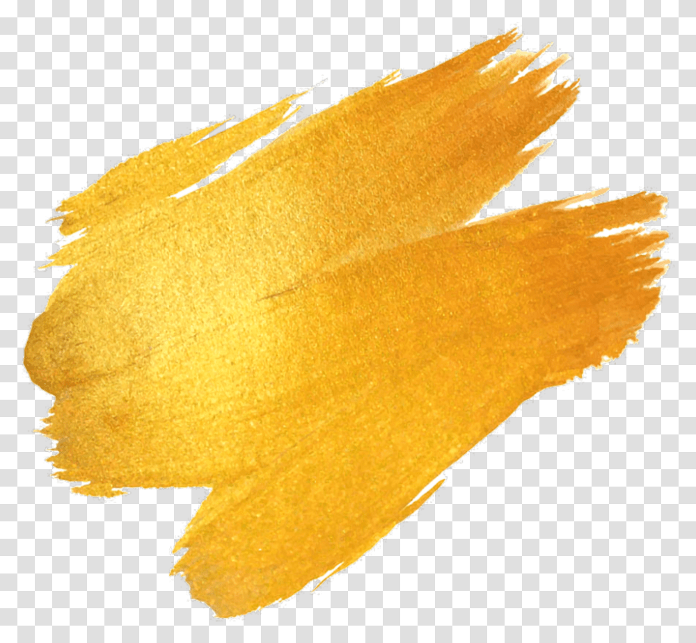 Gold Painting Or Gold Yellow Stroke Strokes Paint Brush Stroke Ombre, Leaf, Plant, Petal, Flower Transparent Png