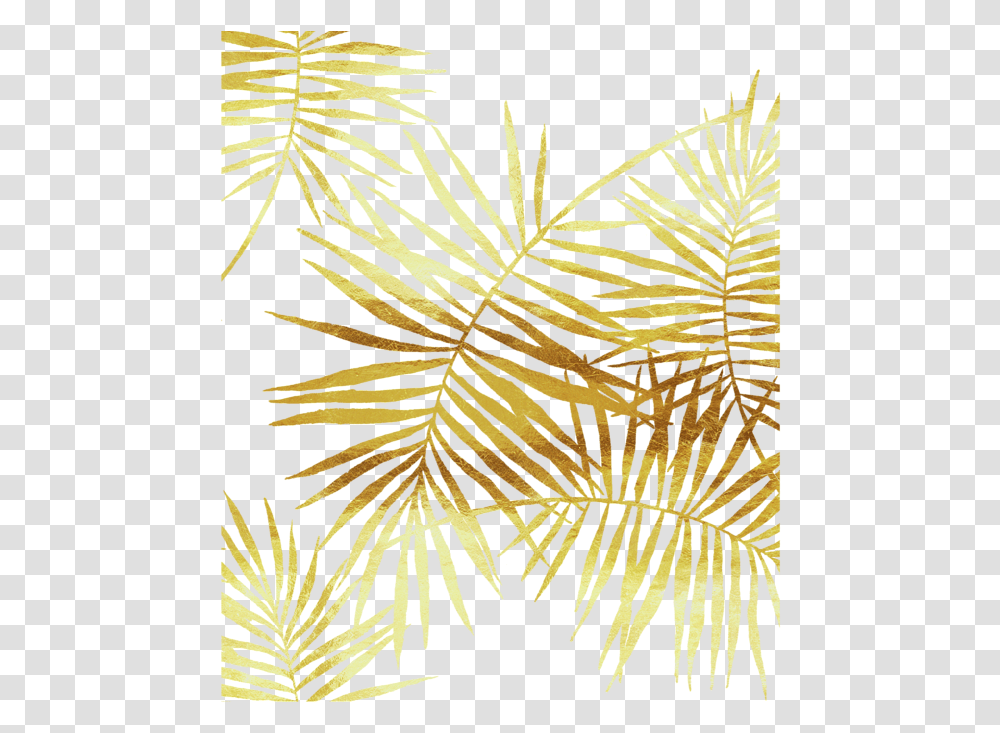 Gold Palm Leaves Golden Palm Leaves, Leaf, Plant, Rug, Veins Transparent Png