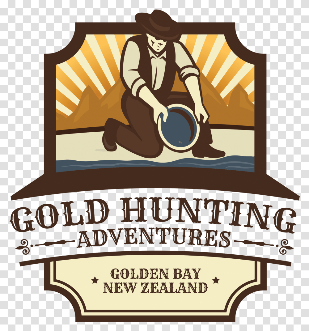 Gold Panning Hunting Adventures Golden Bay New Zealand Clip Art, Liquor, Alcohol, Beverage, Text Transparent Png