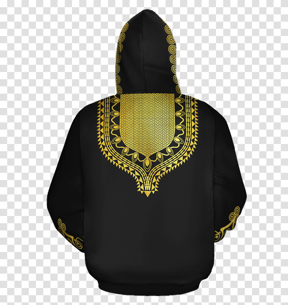 Gold Pattern Dashiki All Over HoodieClass Hoodie, Apparel, Sleeve, Long Sleeve Transparent Png