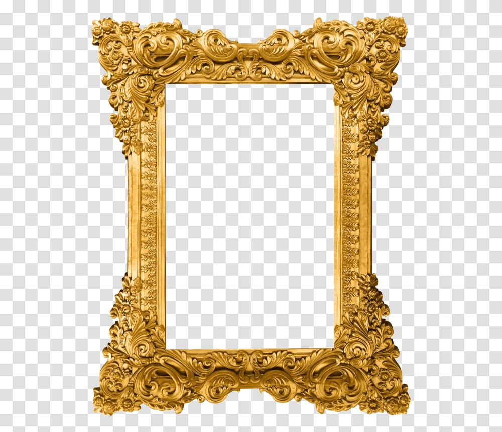 Gold Pattern Frame Clipart Mart Gold Picture Frame, Gate, Architecture, Building, Bronze Transparent Png