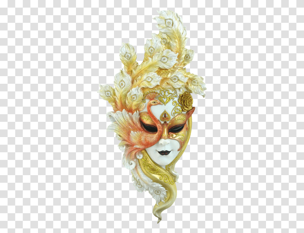 Gold Peacock Mask Wall Plaque Las Vegas Feather Mask, Crowd, Carnival, Parade, Mardi Gras Transparent Png