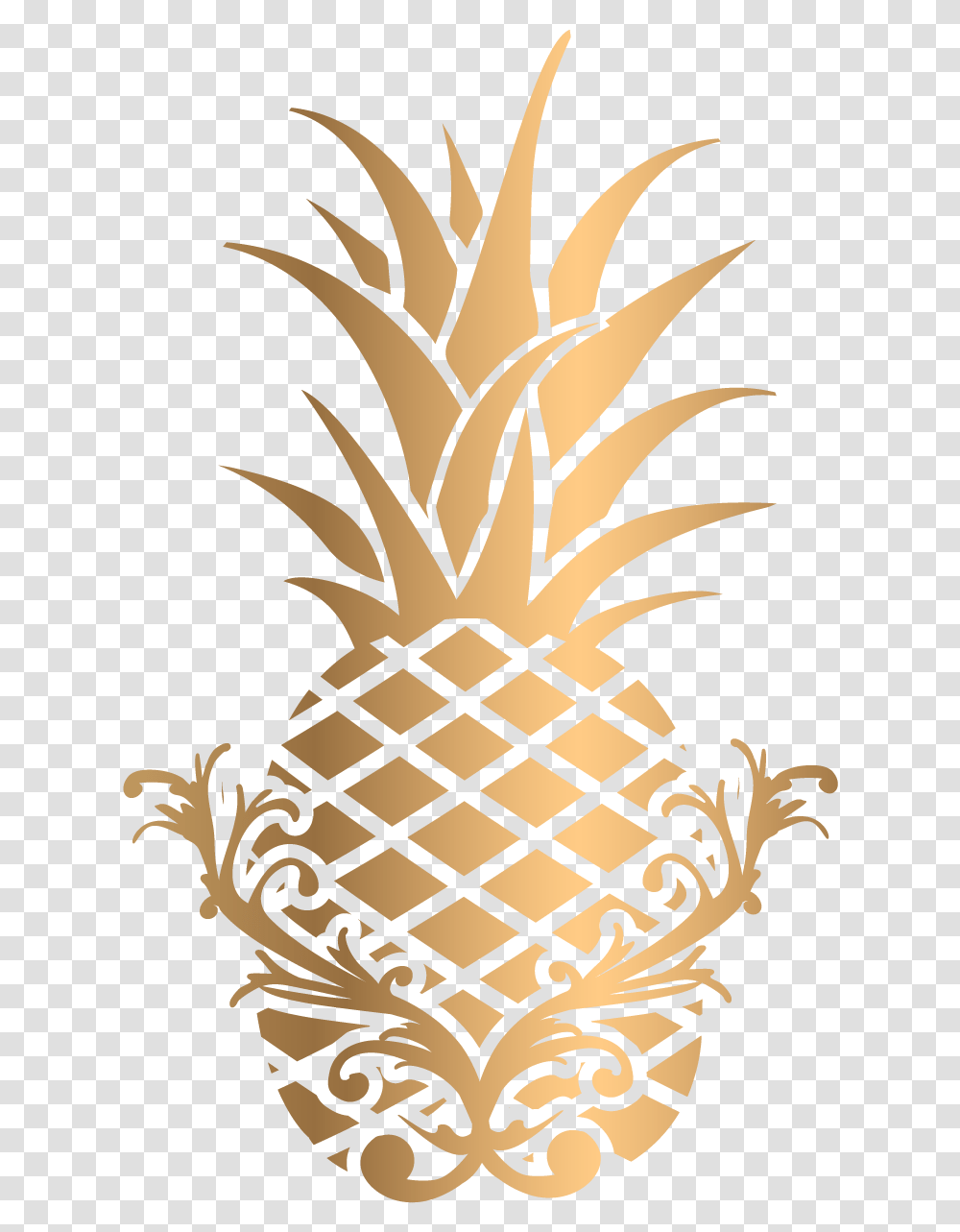 Gold Pineapple Clipart Here Background Gold Pineapple Clipart, Plant, Fruit, Food Transparent Png