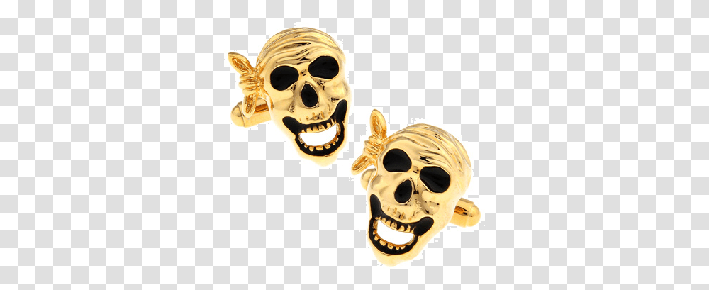 Gold Pirate Skull Cufflinks Creepy, Halloween, Head, Jaw Transparent Png