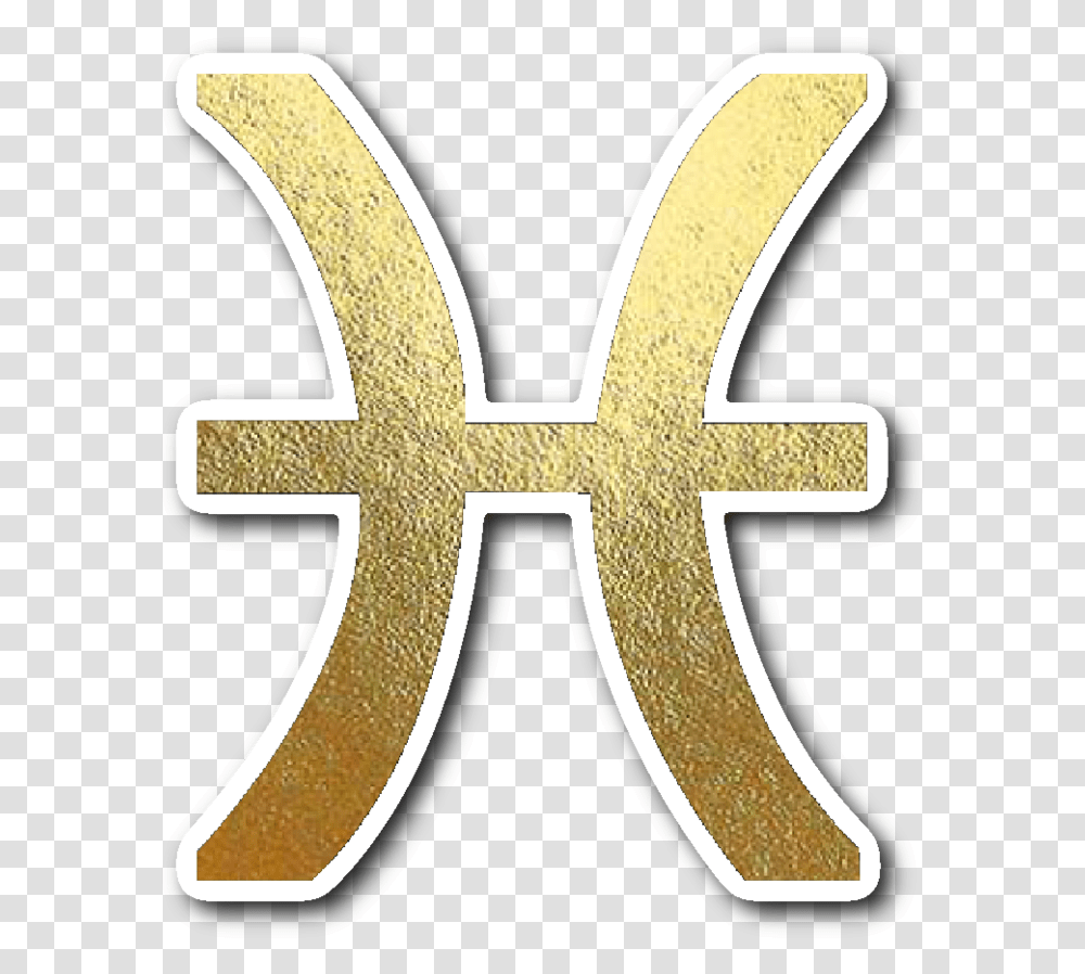 Gold Pisces Sign, Cross, Alphabet Transparent Png