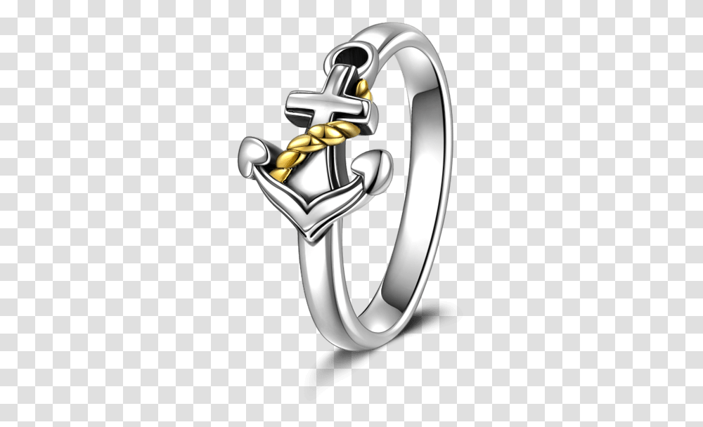 Gold Plated Anchor Ring Engagement Ring, Sink Faucet, Hook, Platinum Transparent Png