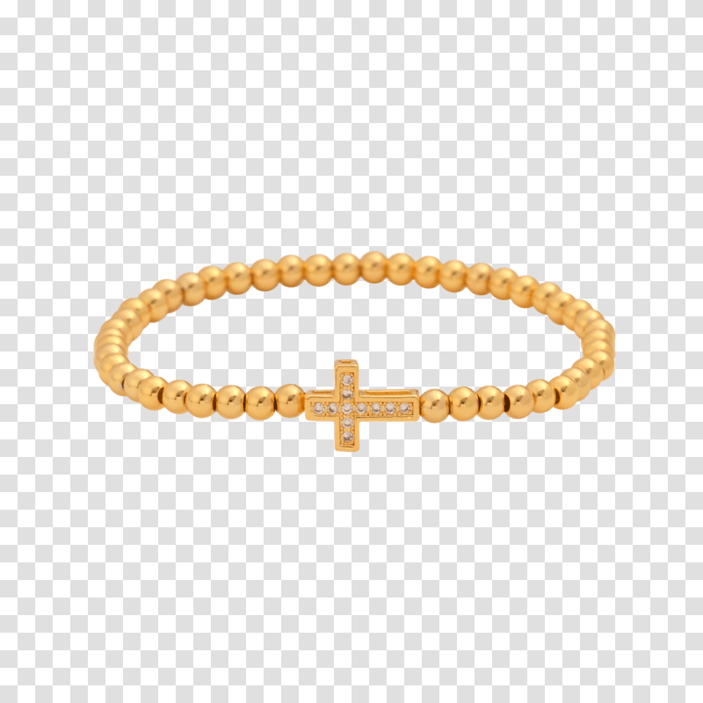 Gold Plated Cross Beaded Bracelet, Jewelry, Accessories, Accessory, Green Transparent Png