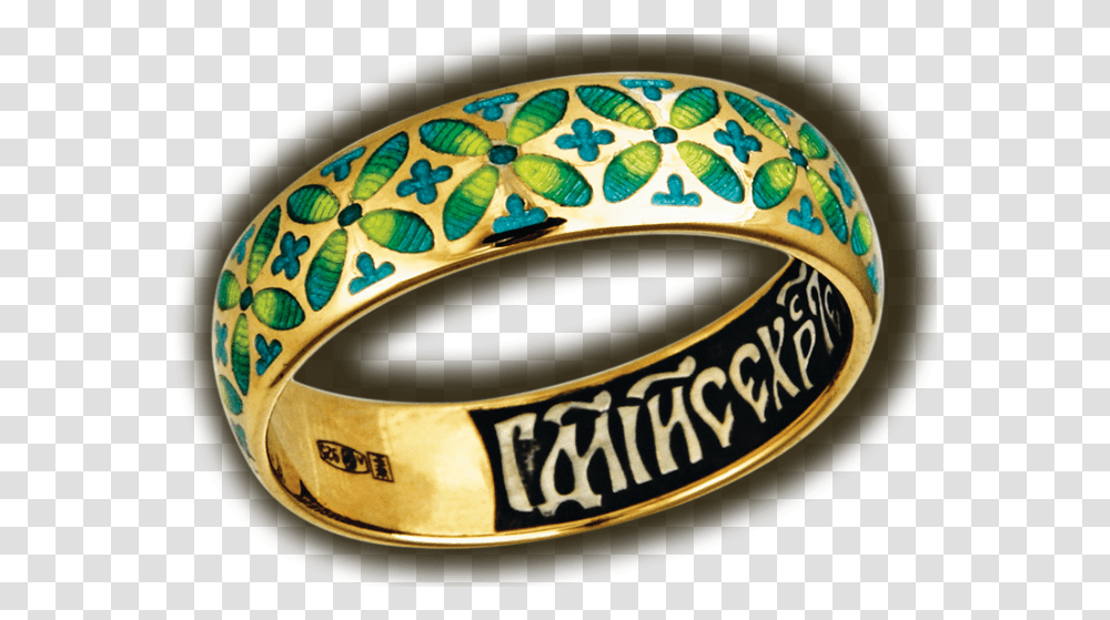 Gold Plated Orthodox Ring With Enamel Ring, Label, Pottery, Bowl Transparent Png