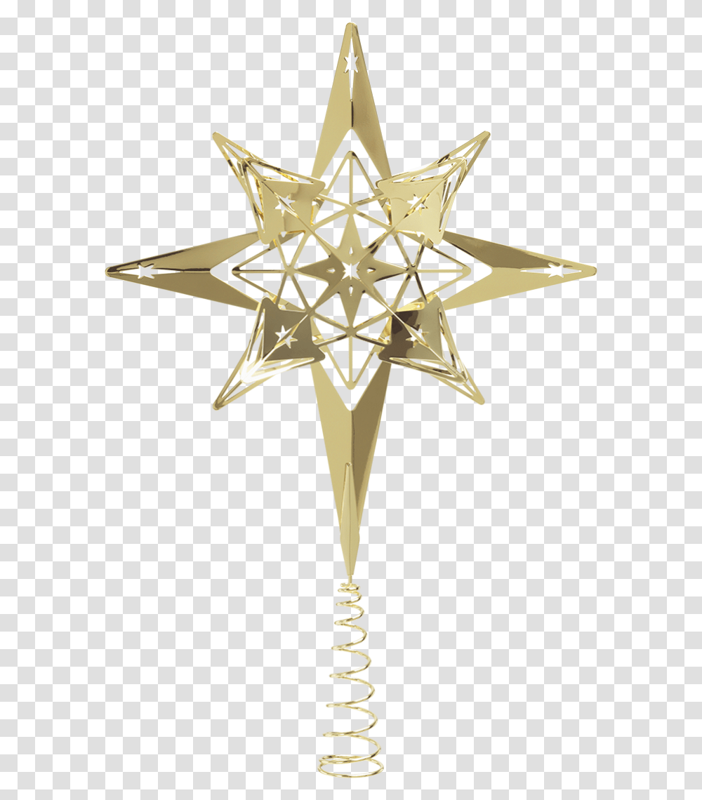 Gold Plated Top Star Create An Elegant Christmas Tree With Holmegaard, Cross, Symbol, Star Symbol, Airplane Transparent Png