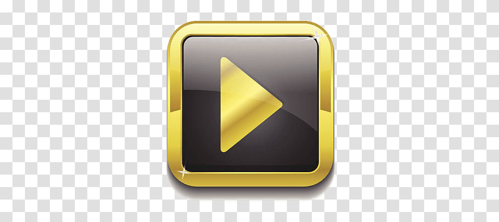 Gold Play Button Pic Play Button Gold, Electronics, Security Transparent Png