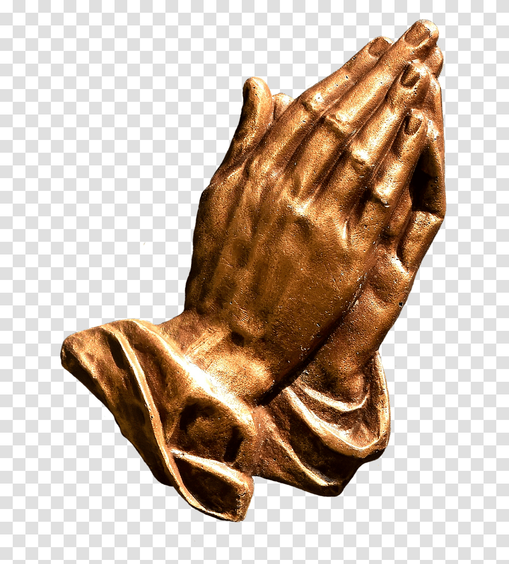 Gold Praying Hands, Sculpture, Figurine, Finger Transparent Png