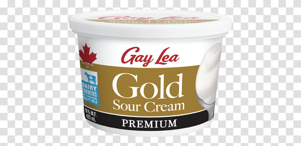 Gold Premium Sour Cream Gay Lea Sour Cream, Yogurt, Dessert, Food, Box Transparent Png