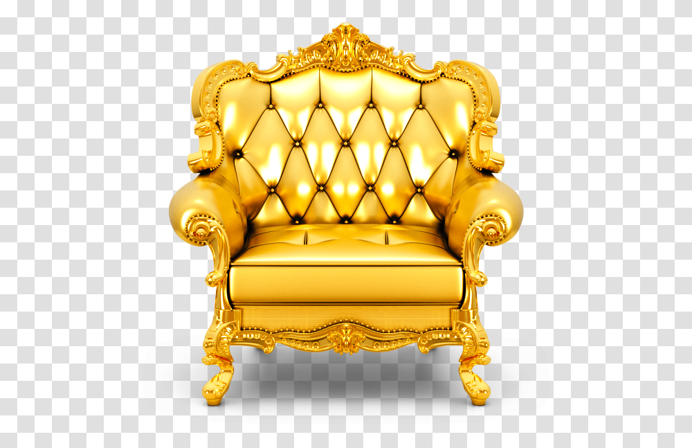 Gold Puzzle Messages Sticker 0 Throne, Furniture, Chair, Armchair, Couch Transparent Png