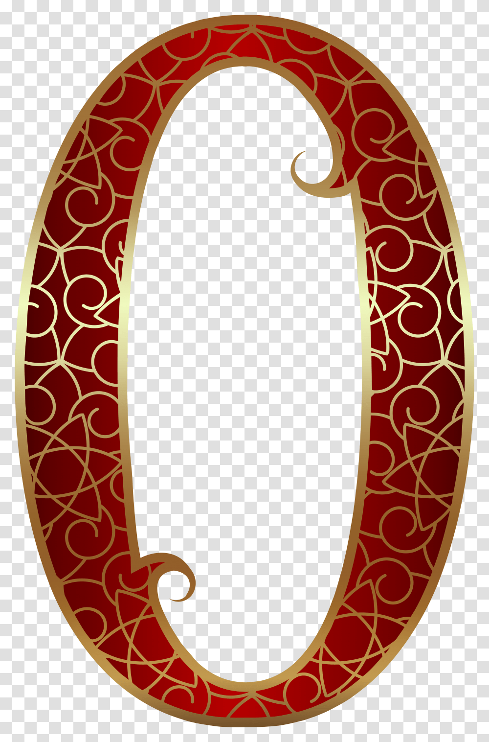 Gold Red Number Zero Clip Art Gold Numbers 6, Rug, Horseshoe Transparent Png