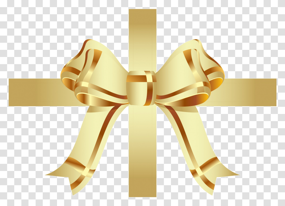 Gold Ribbon Bow Christmas Bows And Ribbons, Gift, Knot, Text Transparent Png