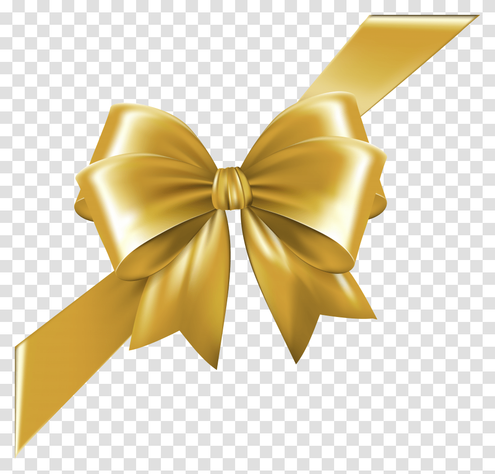 Gold Ribbon Bow Image Bow Gold Ribbon Transparent Png