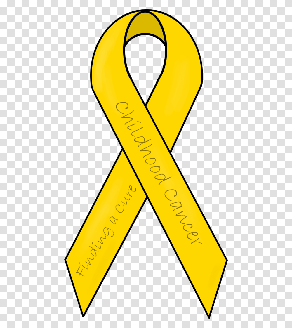 Gold Ribbon Clip Art Awareness Background Gold Cancer Ribbon, Sash Transparent Png