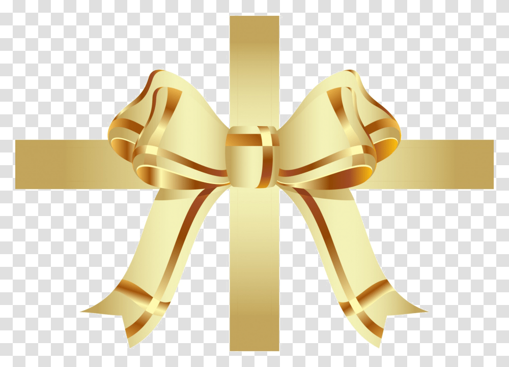 Gold Ribbon Clipart Gold Ribbon With Bow No Background, Gift, Lamp, Treasure Transparent Png