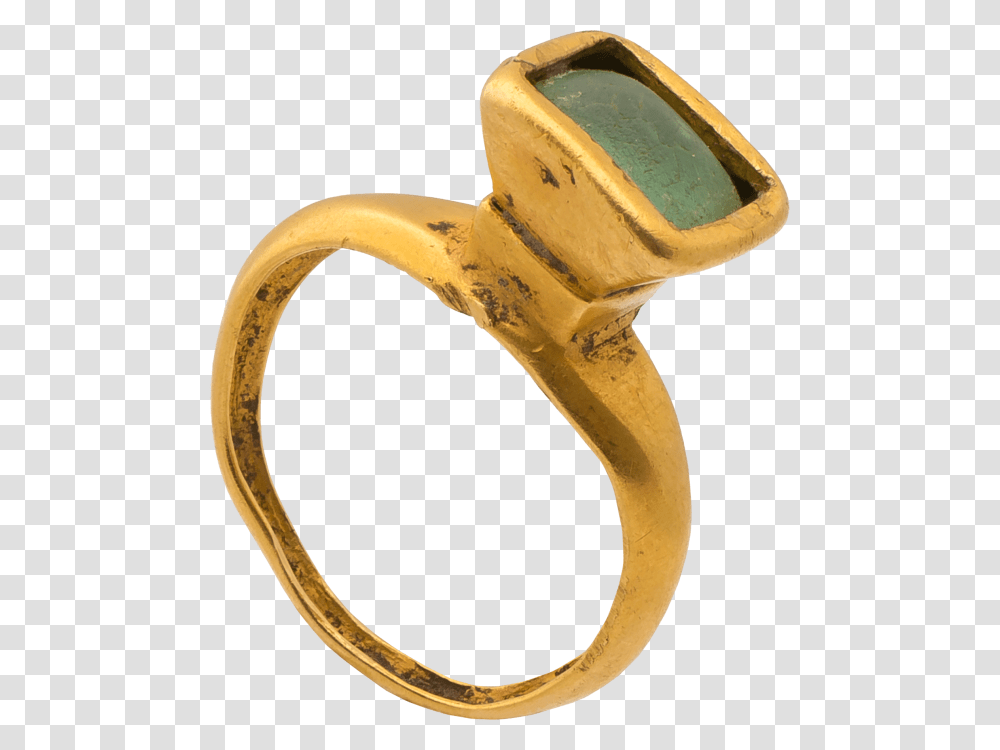 Gold Ring Set With Glass Imitating Emerald Pre Engagement Ring, Banana, Fruit, Plant, Food Transparent Png