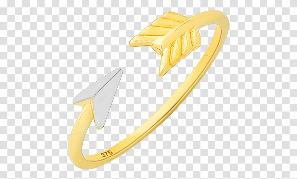 Gold Ring Two Tone Gold Arrow Ring 760200 Bangle, Symbol, Banana, Fruit, Plant Transparent Png