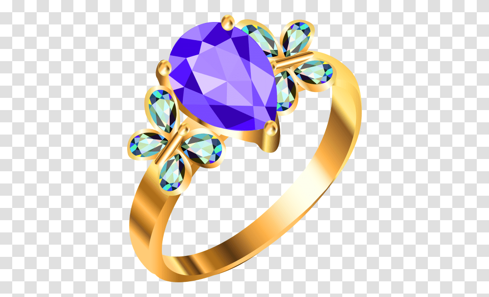 Gold Ring With Blue And Purple Diamonds, Jewelry, Accessories, Accessory, Gemstone Transparent Png