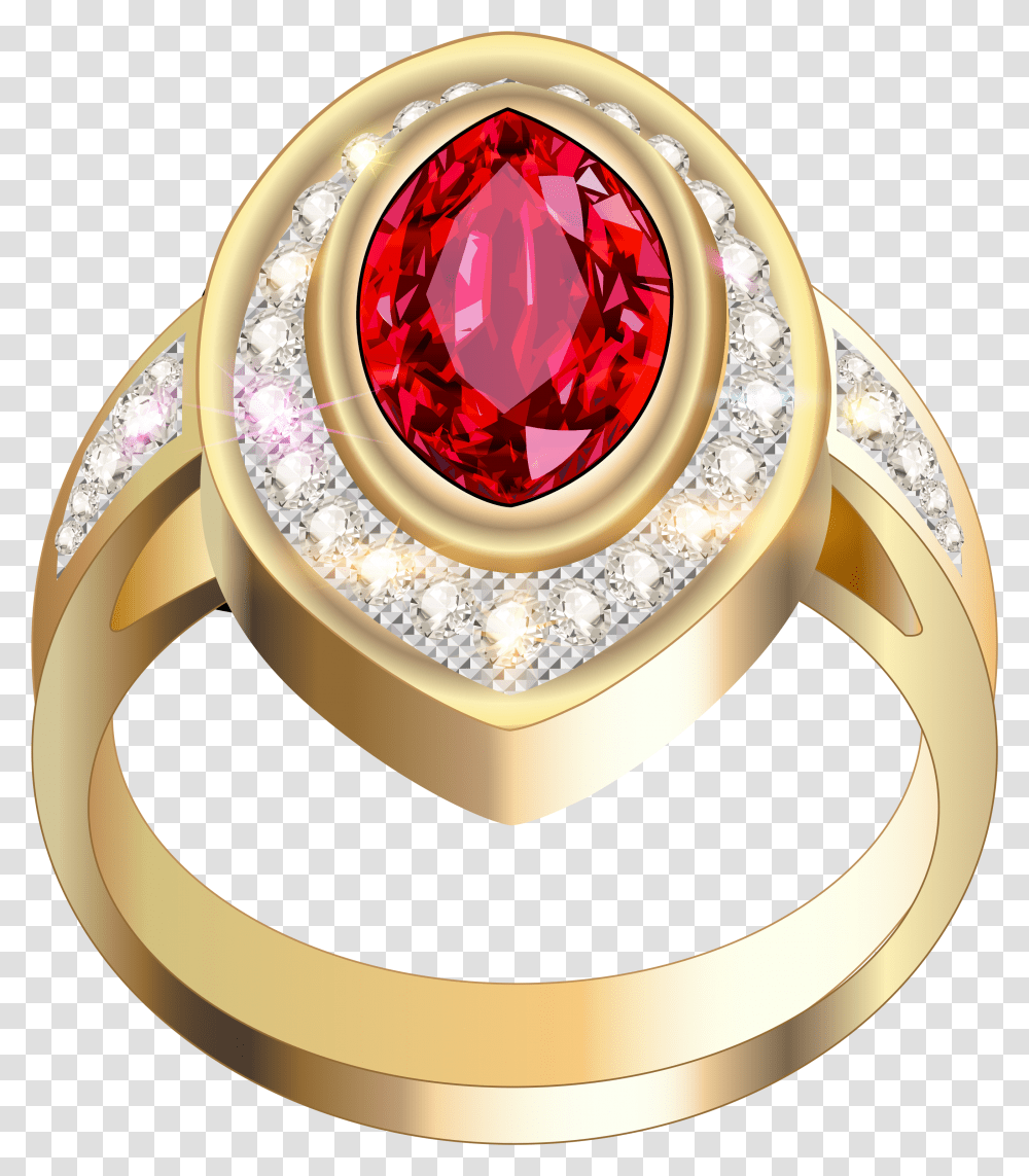 Gold Ring With Red Diamonds Image Joyera, Accessories, Accessory, Jewelry, Gemstone Transparent Png