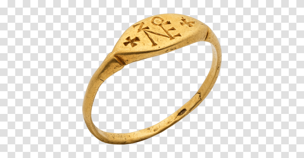 Gold Ring With The Monogram Of Zeno, Banana, Fruit, Plant, Food Transparent Png