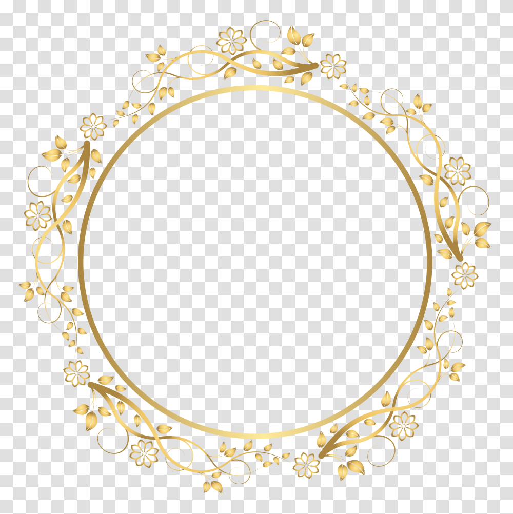 Gold Round Floral Border Clip Art Gallery Transparent Png