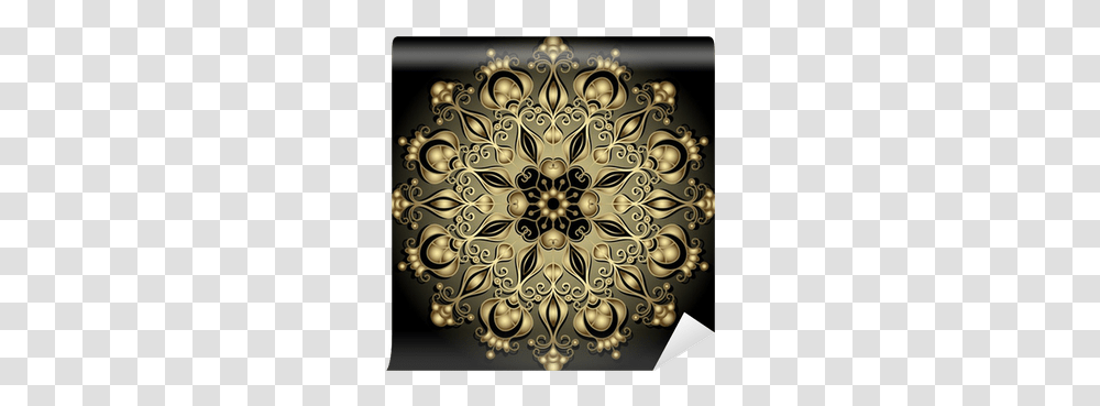 Gold Round Frame Wall Mural • Pixers We Live To Change Decorative, Floral Design, Pattern, Graphics, Art Transparent Png