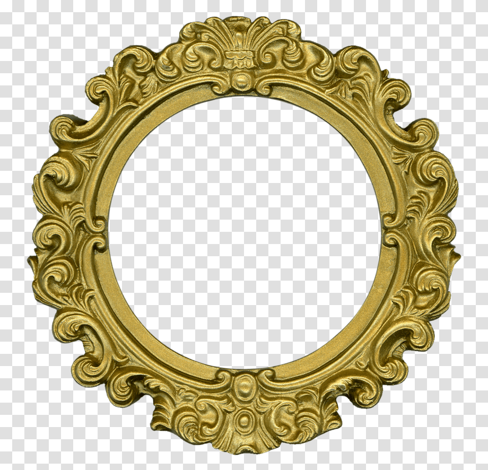 Gold Round Photo Frame Round Vintage Picture Frame, Gate, Oval, Pattern Transparent Png