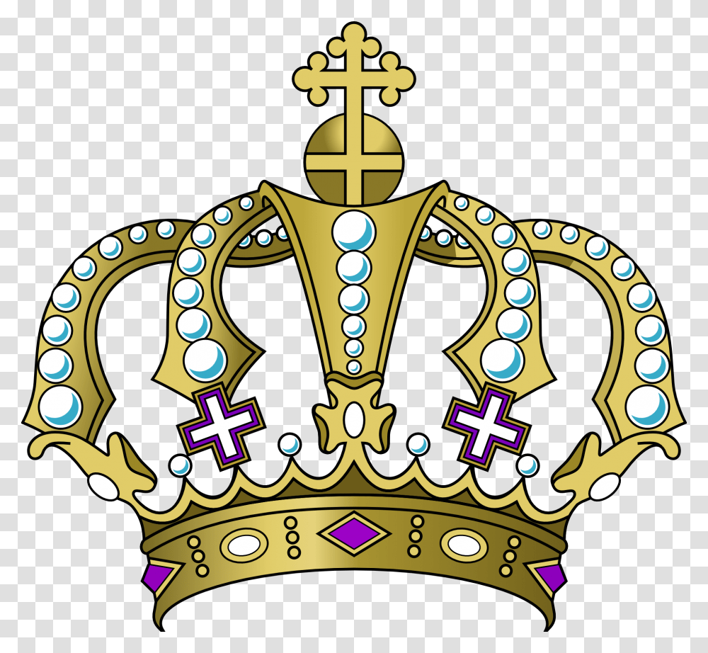 Gold Royal Crown Clipart Purple And Gold Crown, Accessories, Accessory, Jewelry, Cross Transparent Png