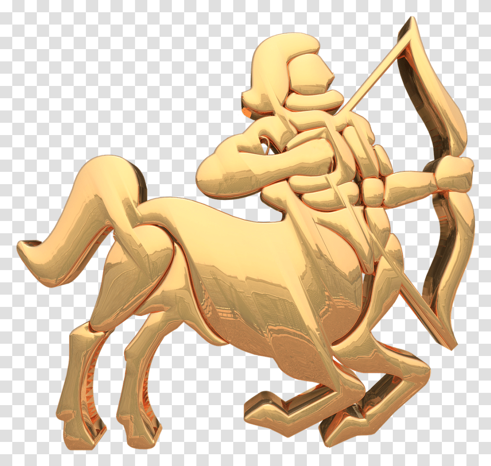 Gold Sagittarius Sign, Figurine, Cupid, Leisure Activities Transparent Png