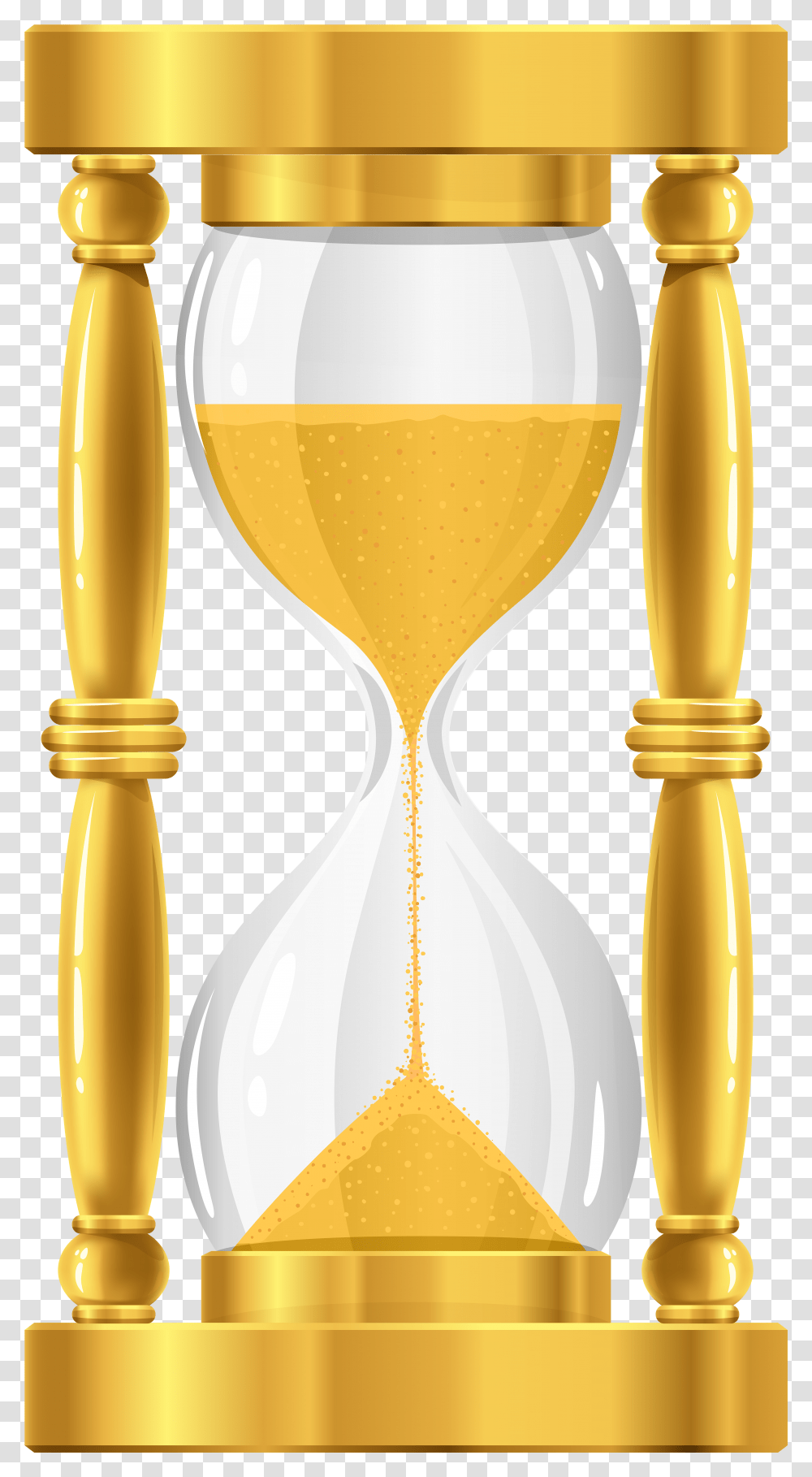 Gold Sand Clock Clip Art Golden Hourglass, Lamp Transparent Png