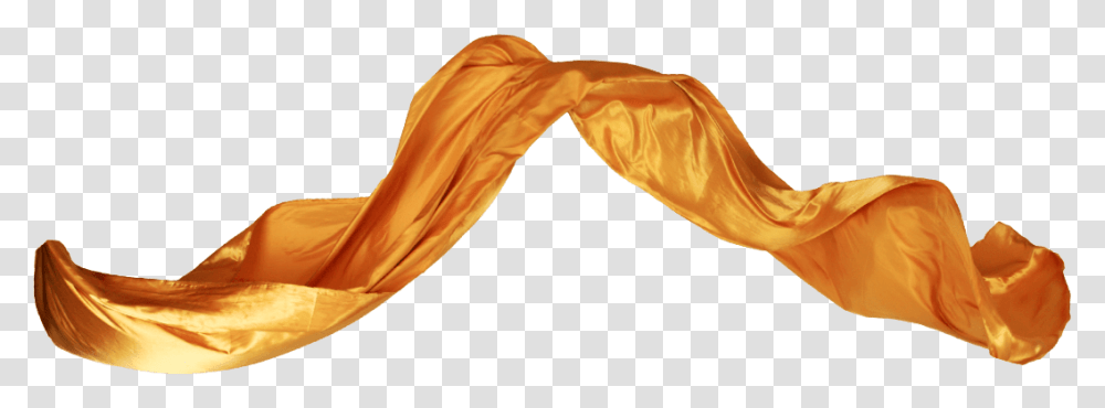 Gold Scarf Silk Scarf In Wind, Apparel, Person, Human Transparent Png