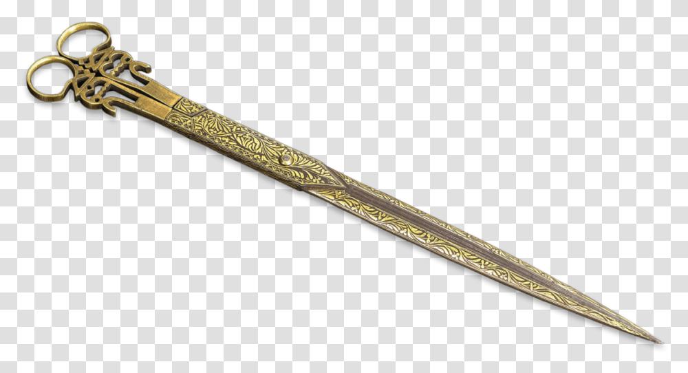 Gold Scissors Sabre, Sword, Blade, Weapon, Wand Transparent Png